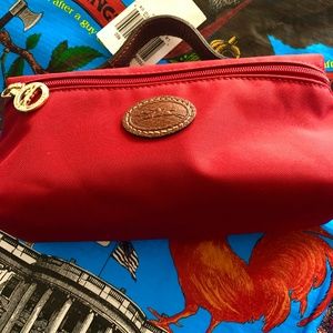 Longchamp Red Le Pliage Pouch